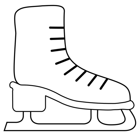 Ice Skate Emoji From Winter Sport Coloring Page